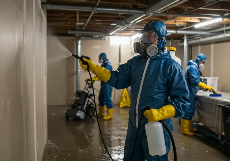 Basement Sanitization and Antimicrobial Treatment process in Adrian, MO