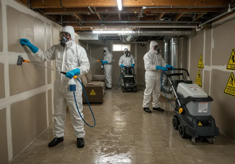 Basement Moisture Removal and Structural Drying process in Adrian, MO